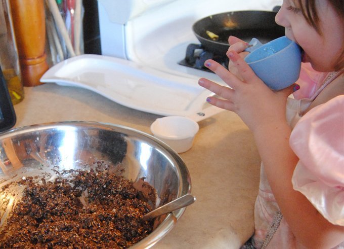 Making chocolate coconut balls