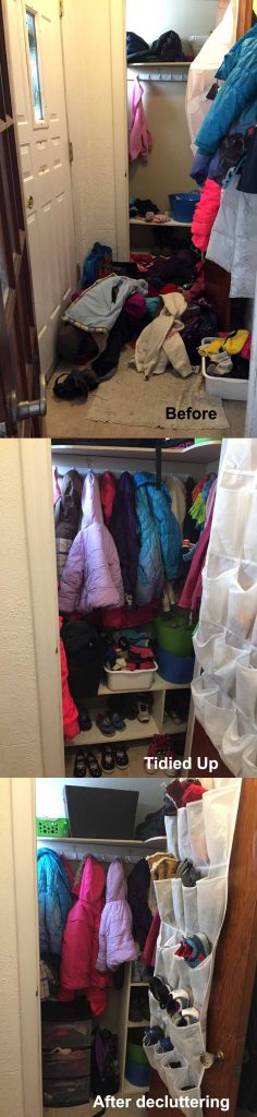 Before and After Closet Decluttering