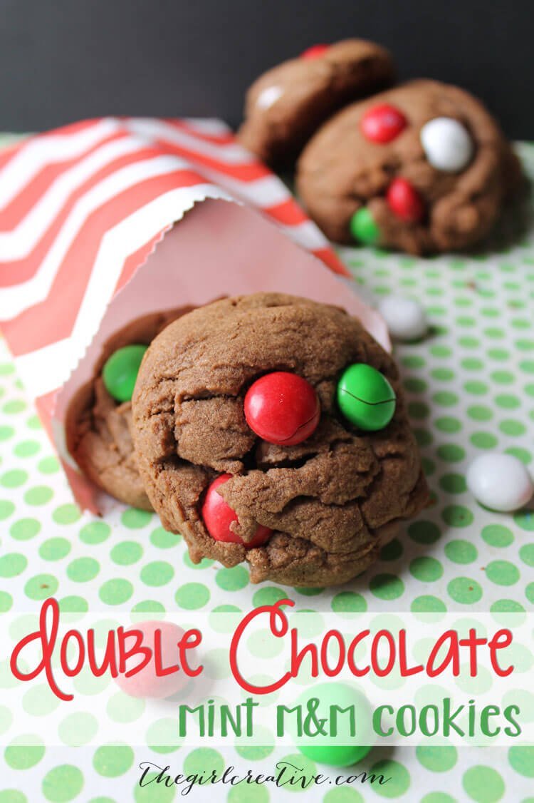 DOUBLE CHOCOLATE MINT M&M COOKIES