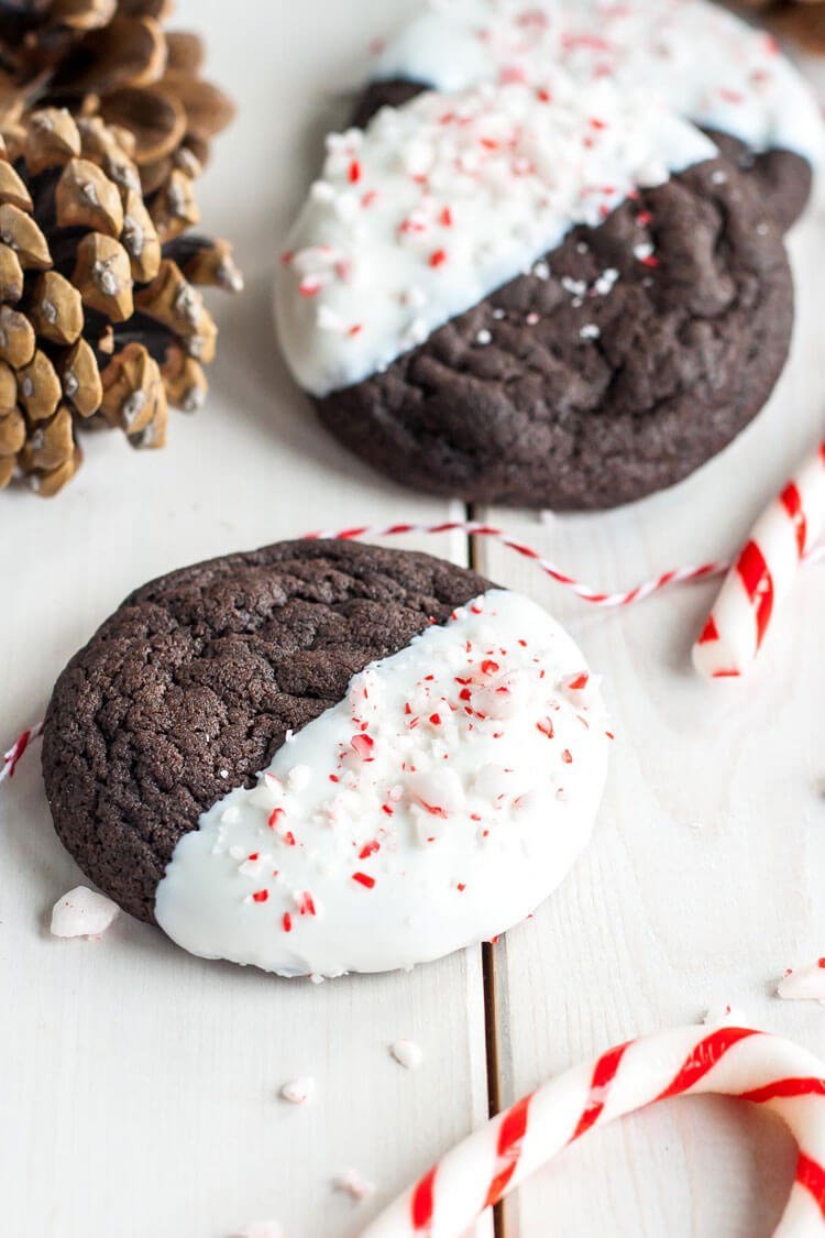 Dark Chocolate Candy Cane Cookies