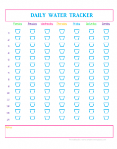 7 Best Drink Water Tracking Sheets Free Printables