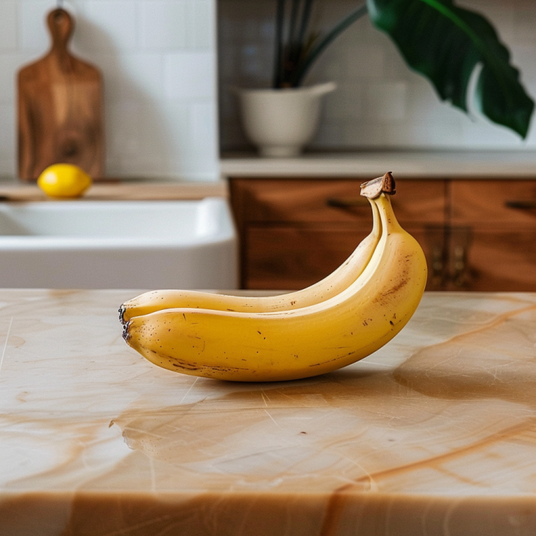 banana on clean kitchen table