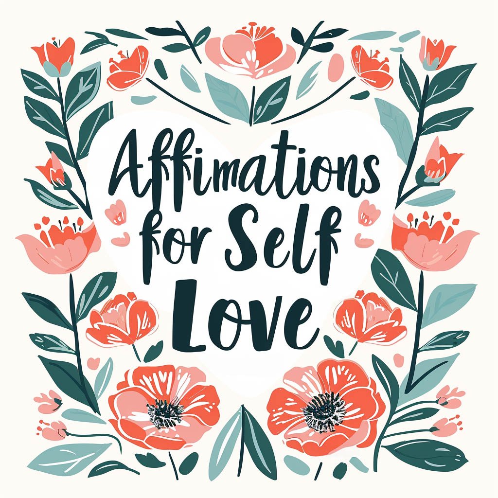 text reads: Affirmations for self love